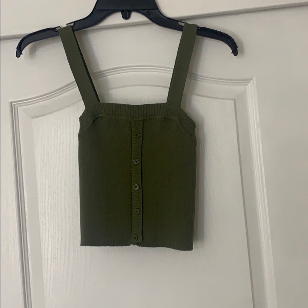 Sky and sparrow olive green tank top